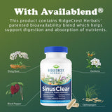 RidgeCrest Herbals SinusClear natural supplement in hand