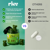 Riev Ashwagandha + L-Theanine Gummies on a wooden table
