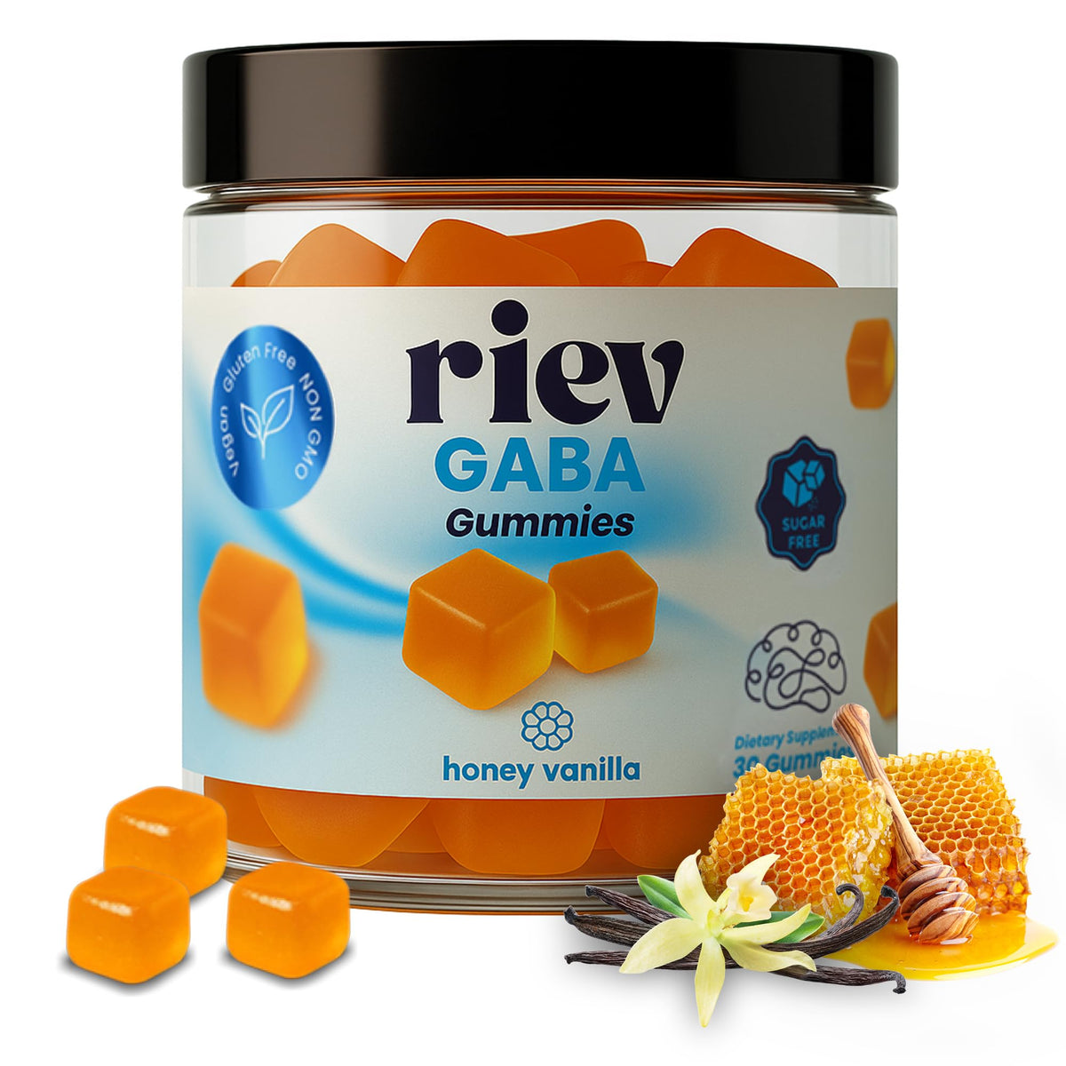 riev GABA Gummies Honey Vanilla flavour front view