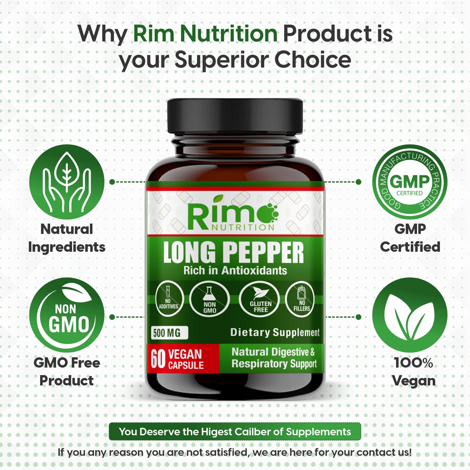 Rimo Nutrition Long Pepper capsules close-up