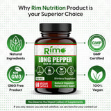 Rimo Nutrition Long Pepper capsules close-up