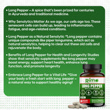 Rimo Nutrition Long Pepper capsules on a wooden table
