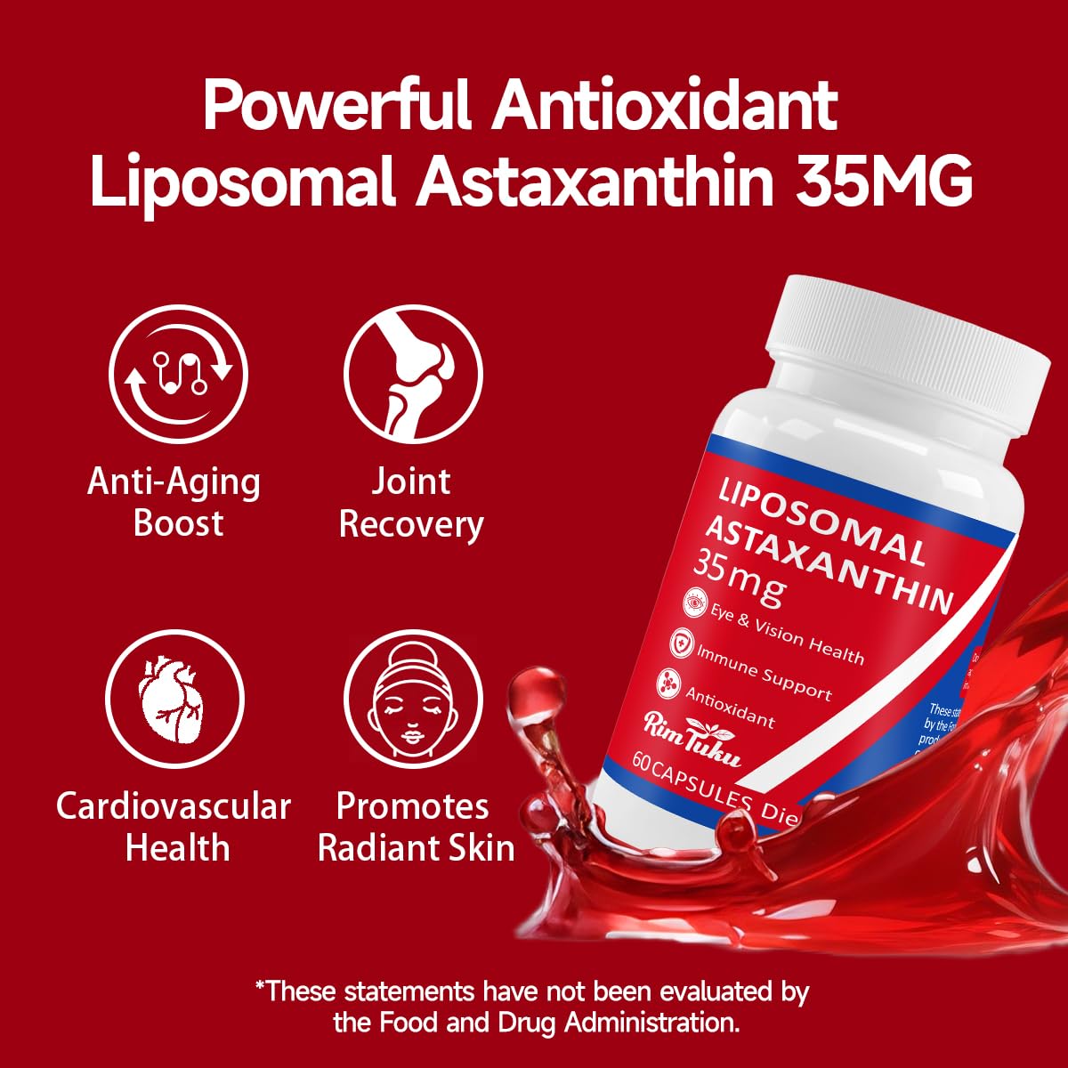RimTuku Astaxanthin 35MG capsule close-up