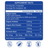 RimTuku Garlic Supplement 9000mg capsules with a measuring spoon