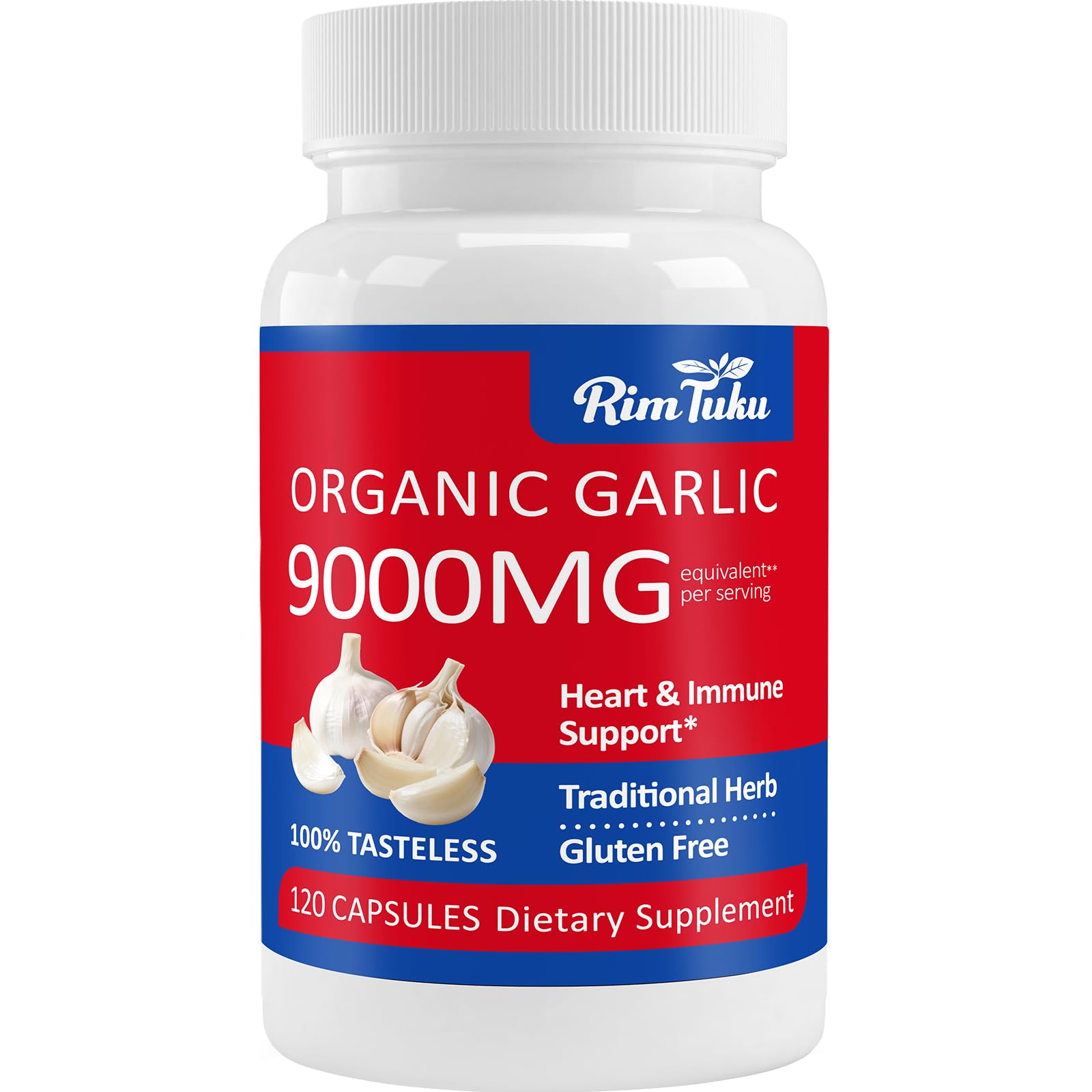 RimTuku Garlic Supplement 9000mg front view with packaging