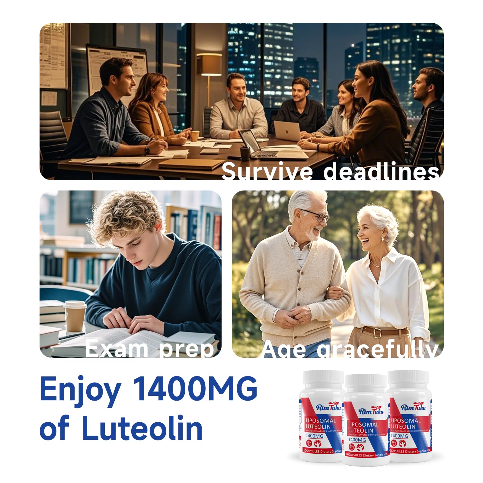RimTuku Liposomal Luteolin 1400MG Supplement label detail