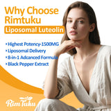 RimTuku Liposomal Luteolin Supplement 1500MG capsules in a clear bottle
