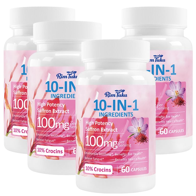 RimTuku Organic Saffron Supplements 10in1 240 Veg Capsules front view