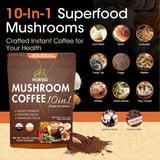RIOWEGO Mushroom Coffee Powder preparation in a cup