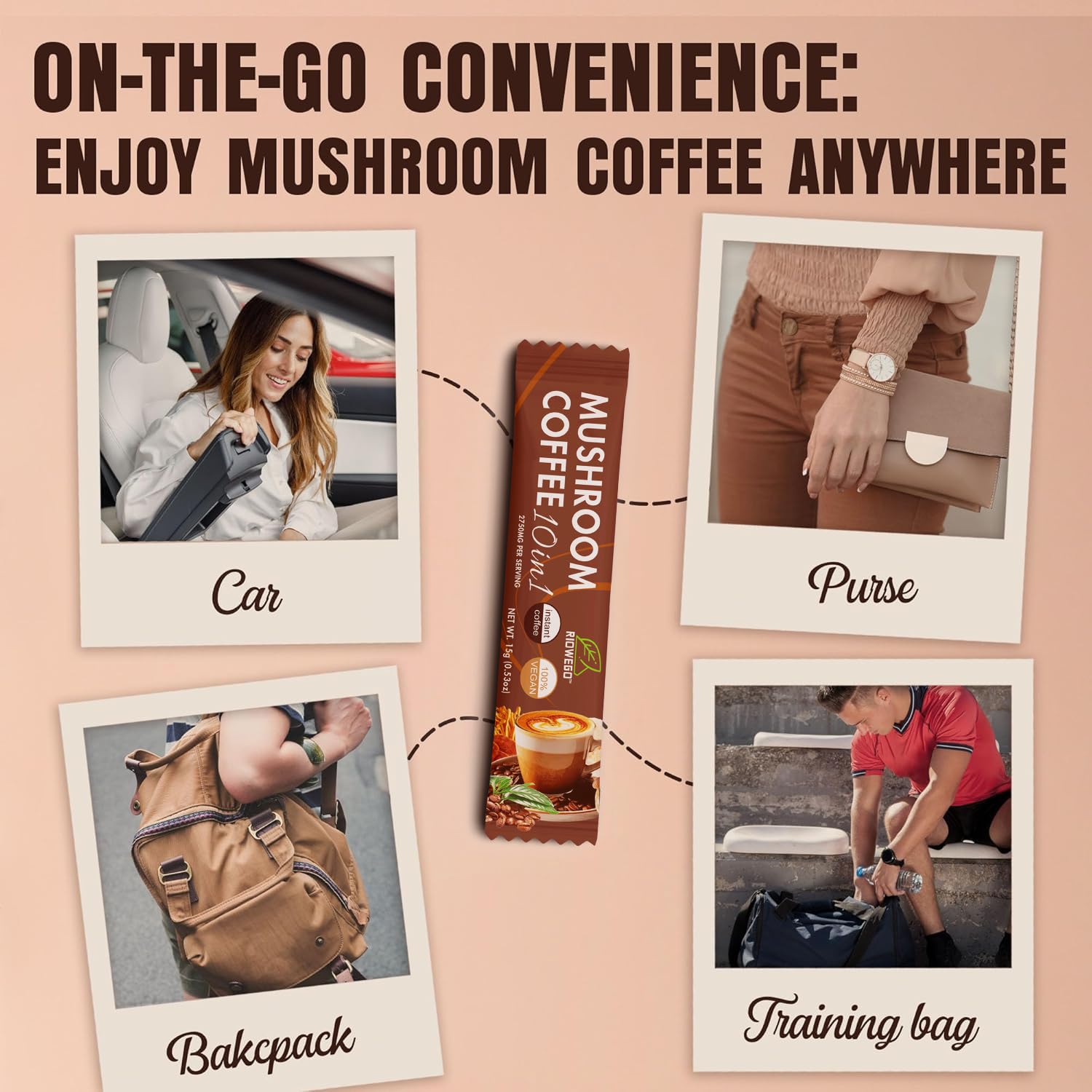 RIOWEGO Mushroom Coffee Powder with hot water