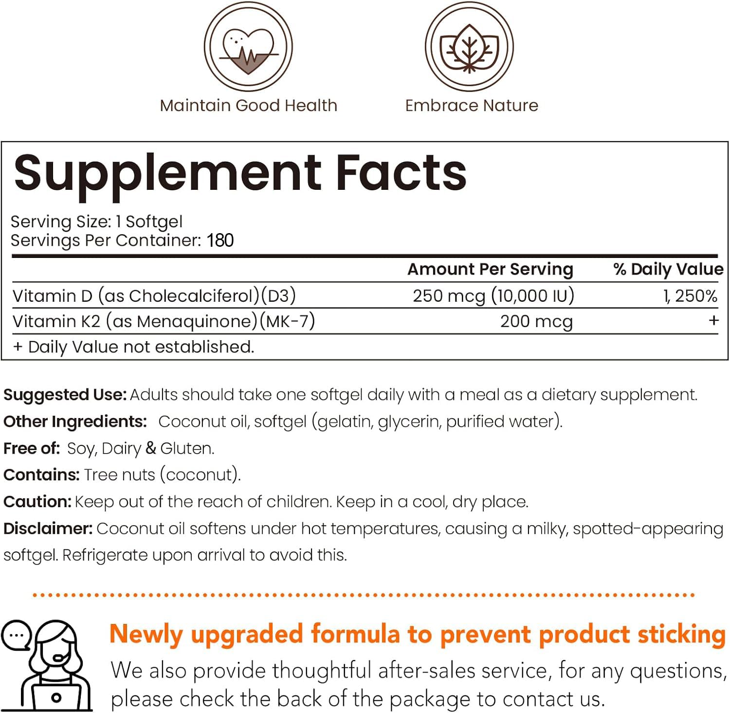 RIOWEGO Vitamin D3 K2 Softgels bottle side view