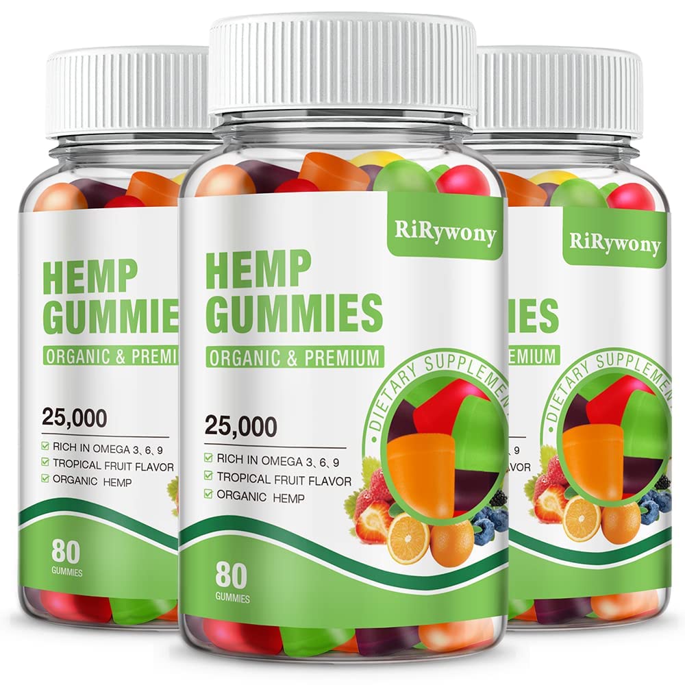 RiRywony Health Hemp Gummies bottle front view with 80 gummies