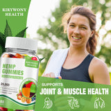 RiRywony Health Hemp Gummies displayed with fresh fruit