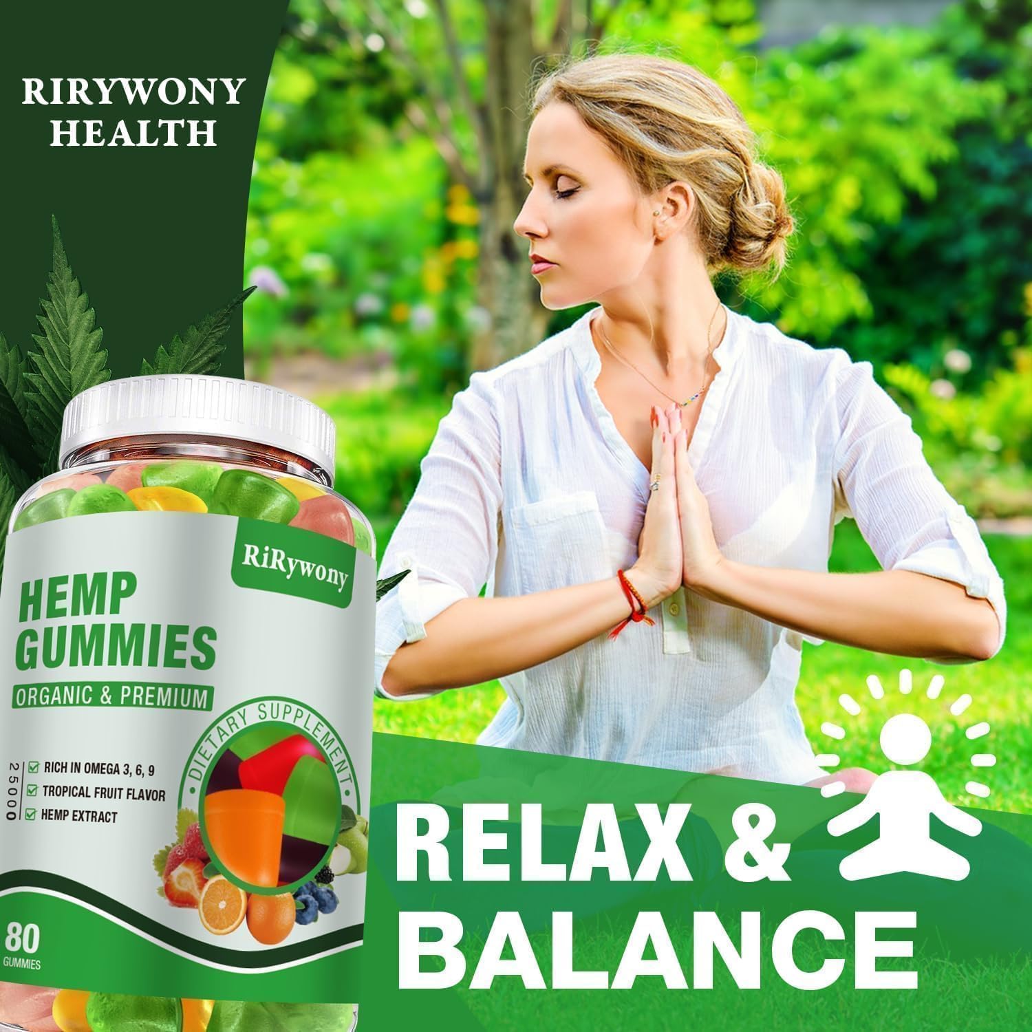 RiRywony Health Hemp Gummies on a wooden table