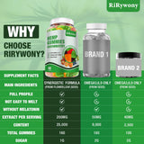 RiRywony Health Hemp Gummies with a fresh fruit background