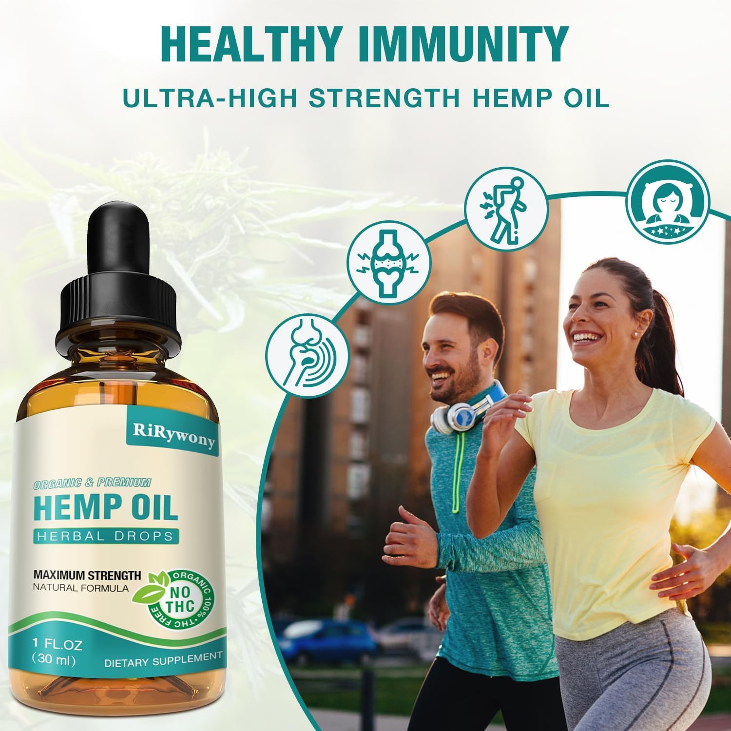RiRywony Health Organic Hemp Oil 250ml back view
