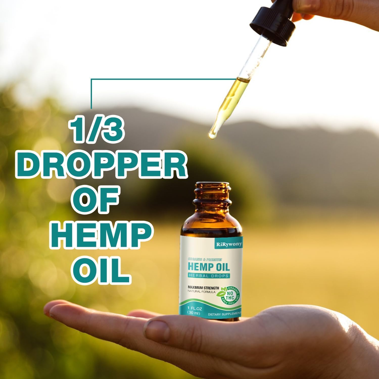 RiRywony Health Organic Hemp Oil 250ml bottle with label