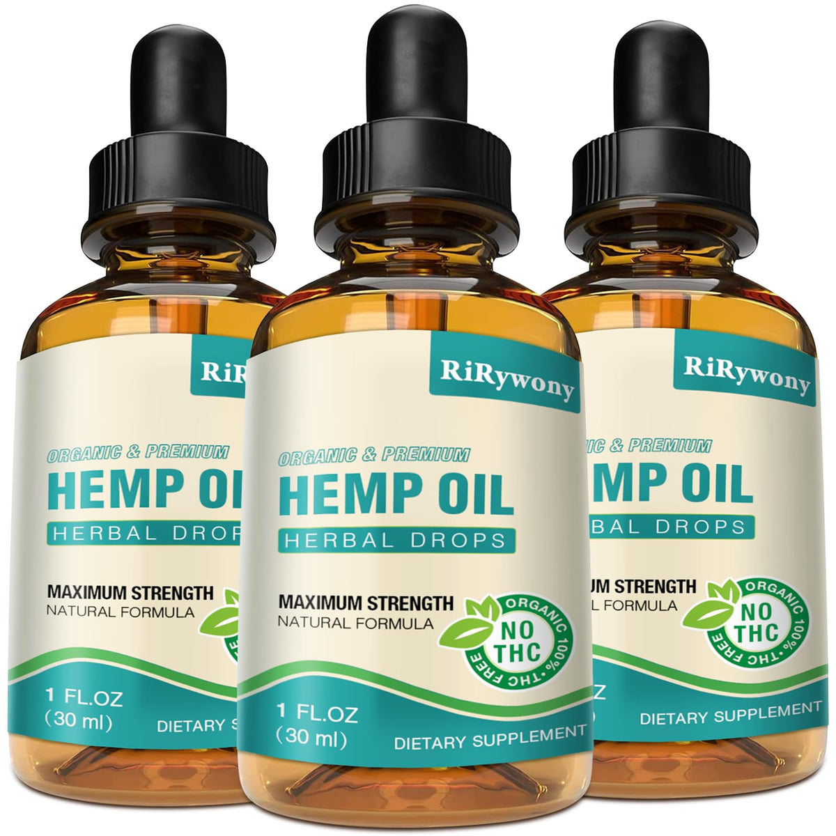 RiRywony Health Organic Hemp Oil 250ml front view