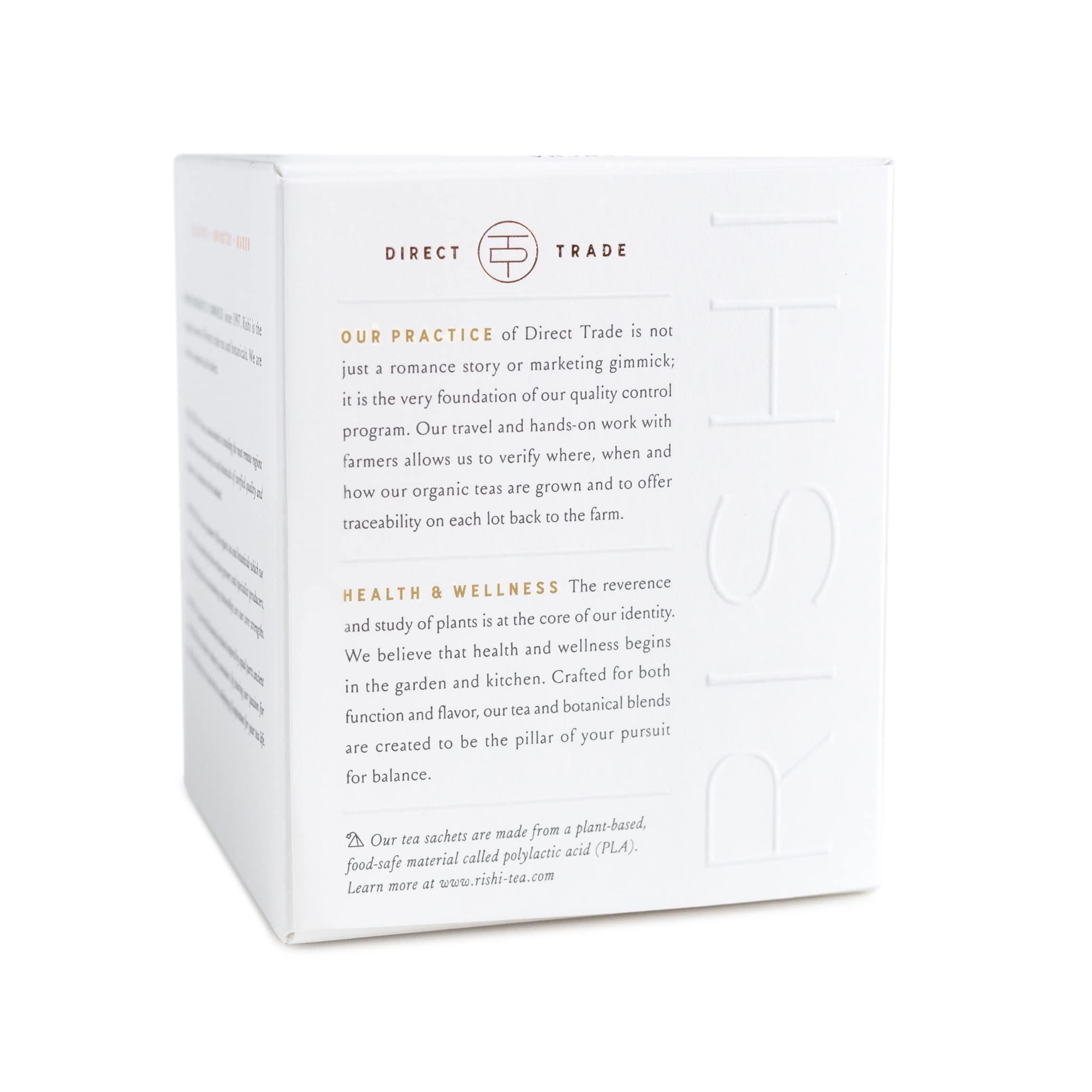 Rishi Tea Chamomile Herbal Supplement back view with ingredient list
