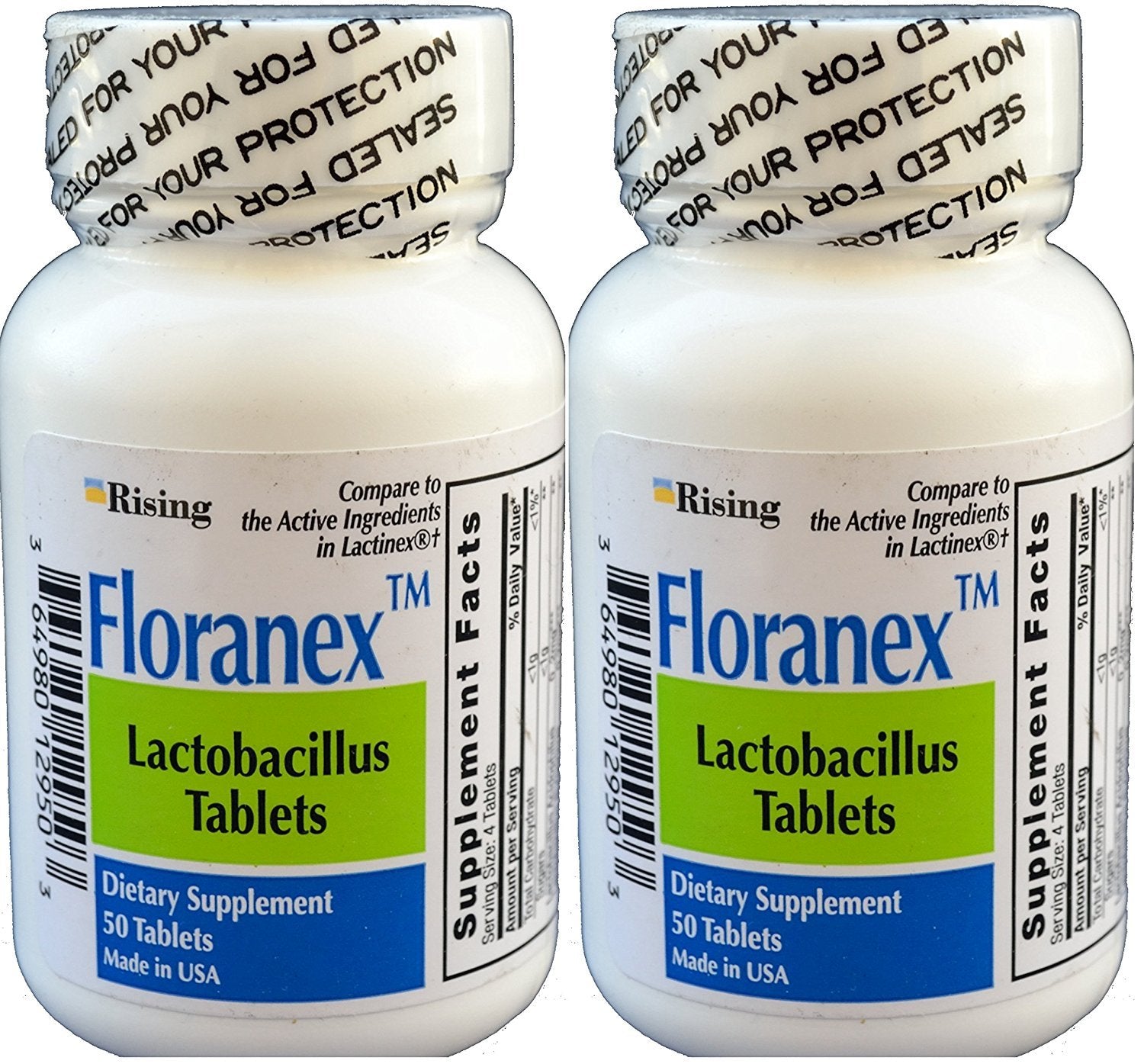 Rising Floranex Probiotic Tablets 50 Count front view