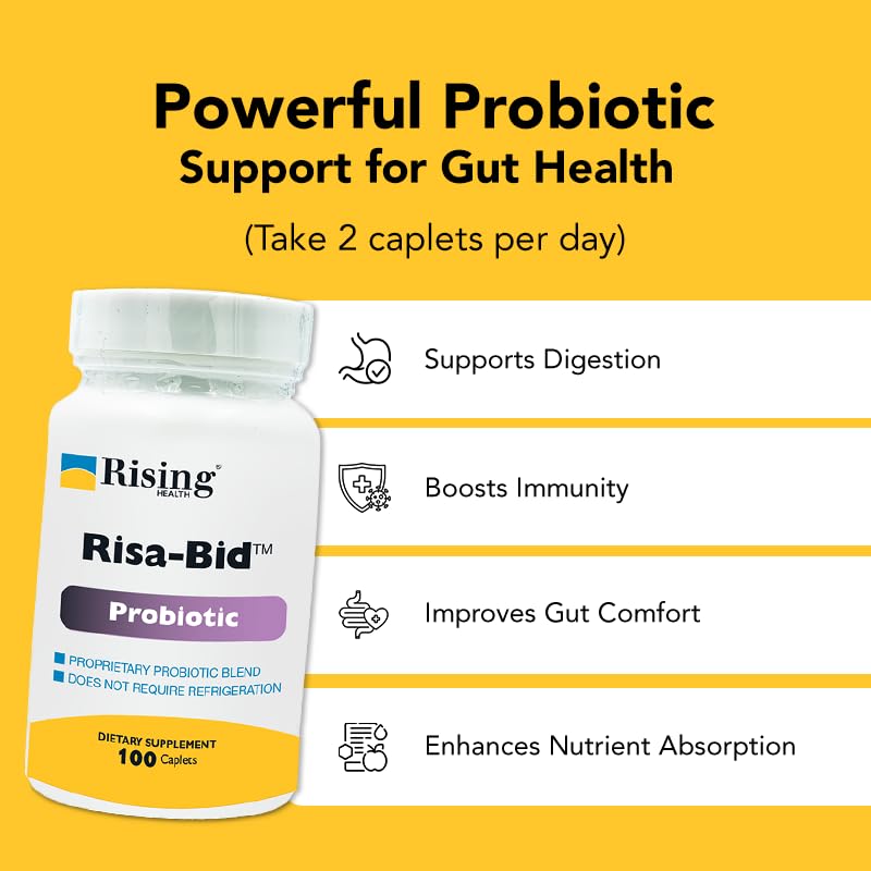 Rising Risa-Bid Probiotic Supplement 60 Capsules on a table