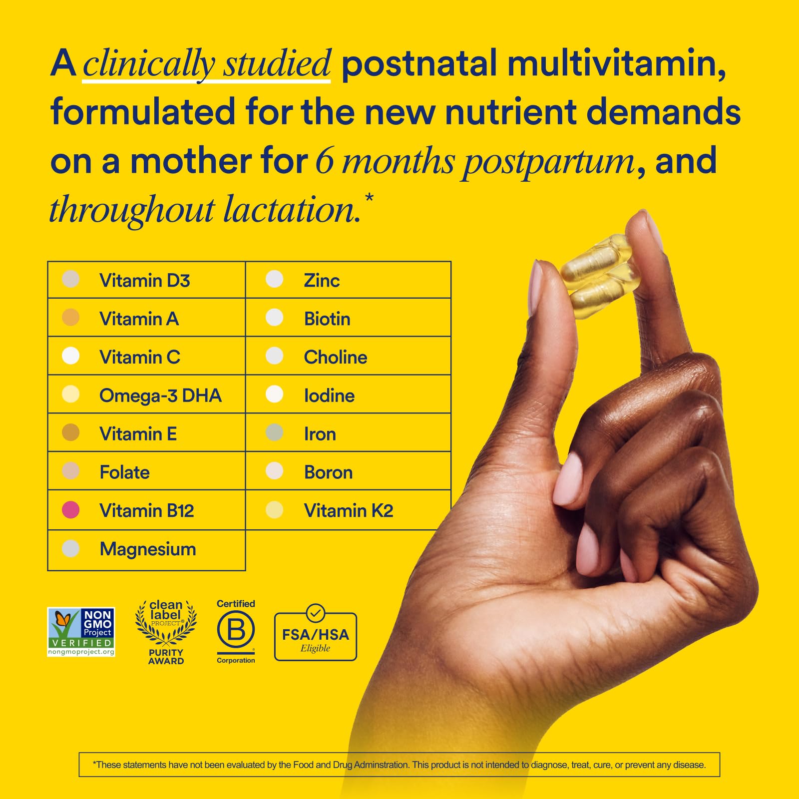 Ritual Essential for Women Postnatal Multivitamin side view showing capsule