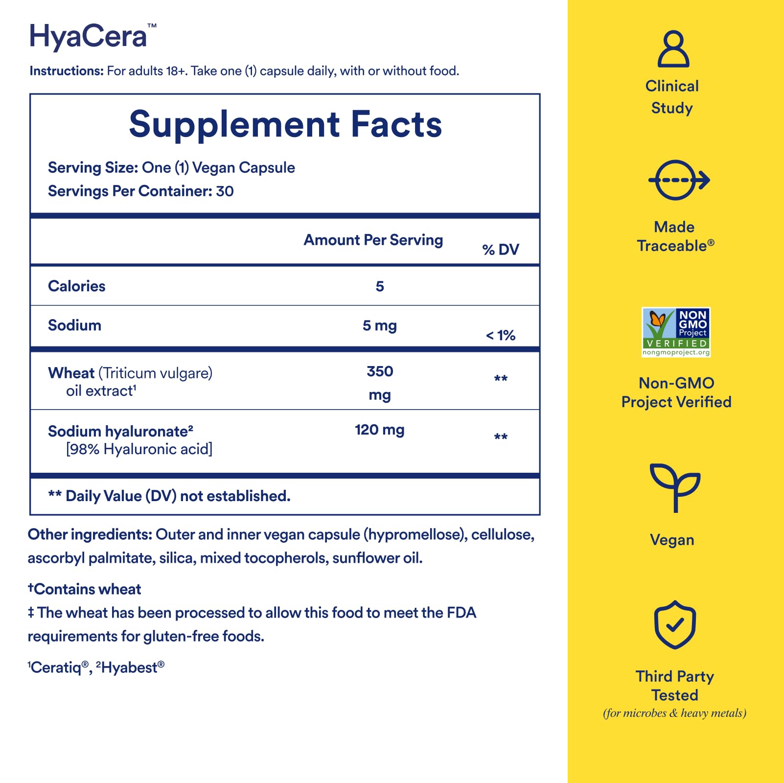 Ritual HyaCera Hyaluronic Acid Supplement capsule close-up