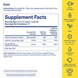 Ritual Iron Supplement back view with ingredient list