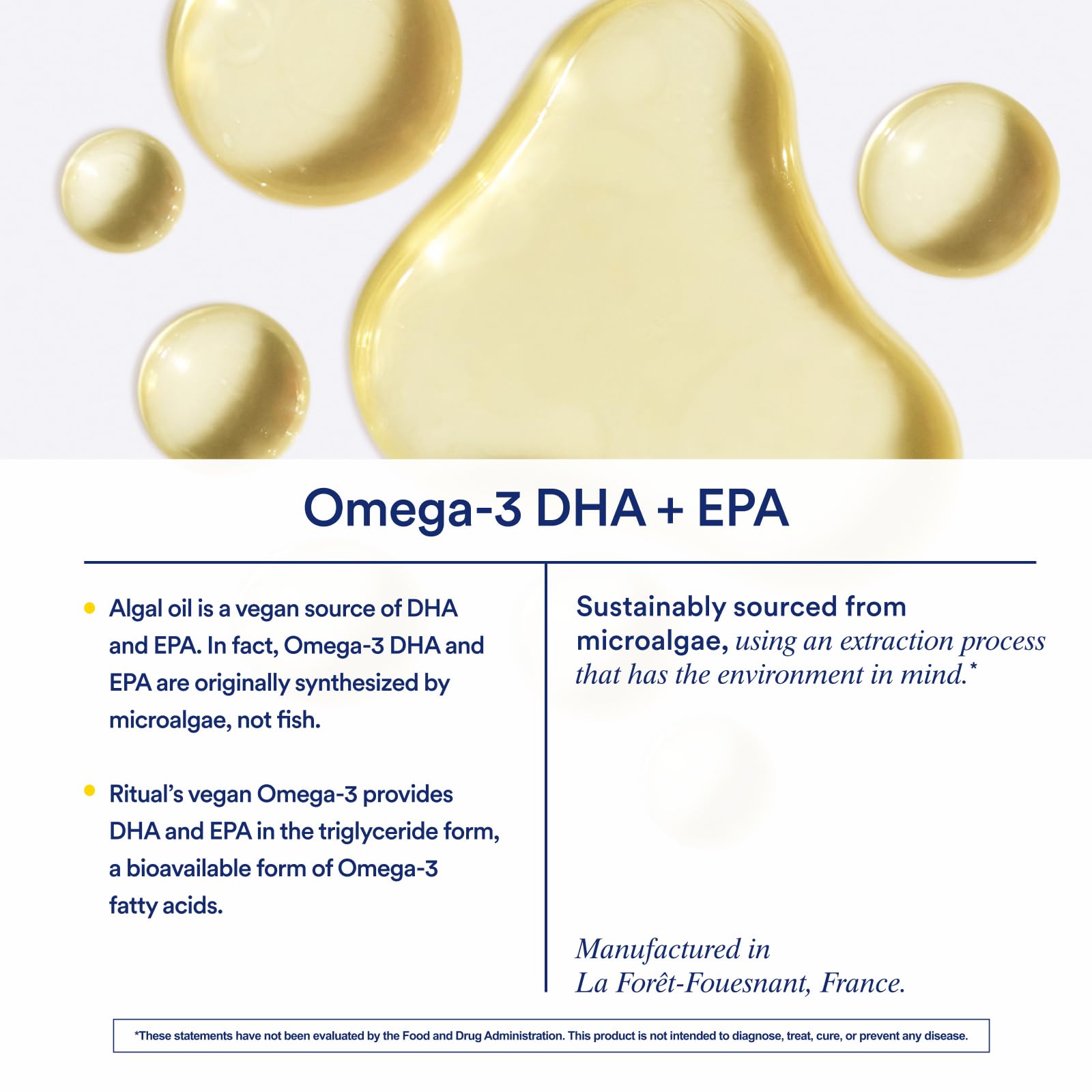 Ritual Omega-3 Vegan Supplement capsule on a wooden surface