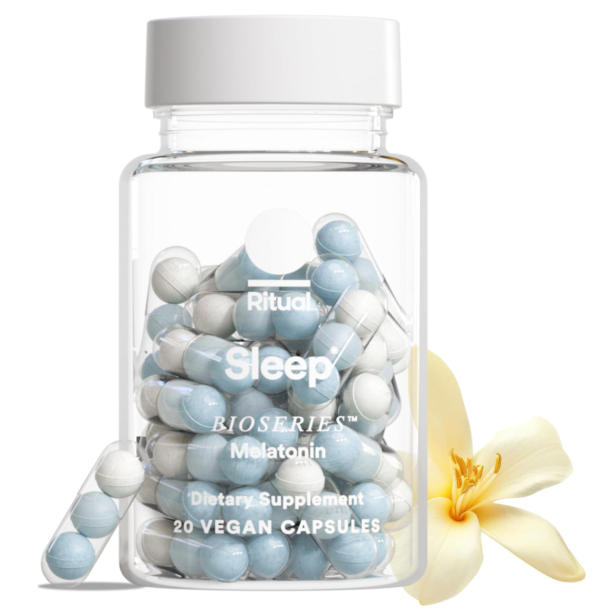 Ritual Sleep BioSeries Melatonin 18g vegan capsule front view