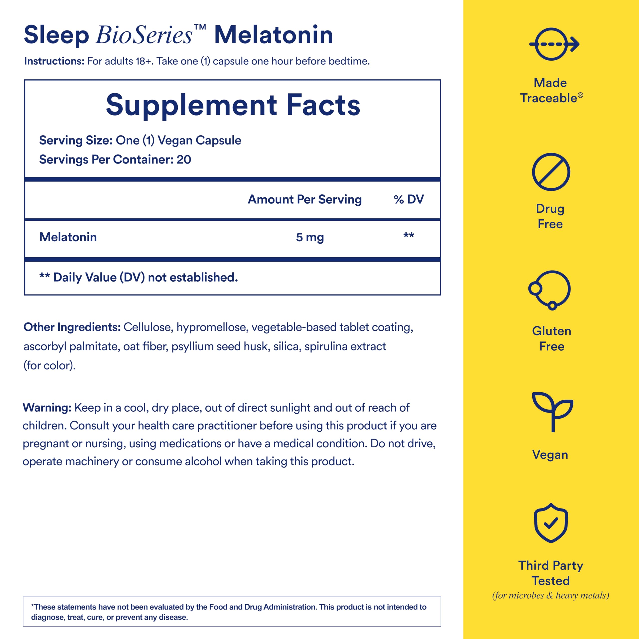 Ritual Sleep BioSeries Melatonin 18g vegan capsule packaging