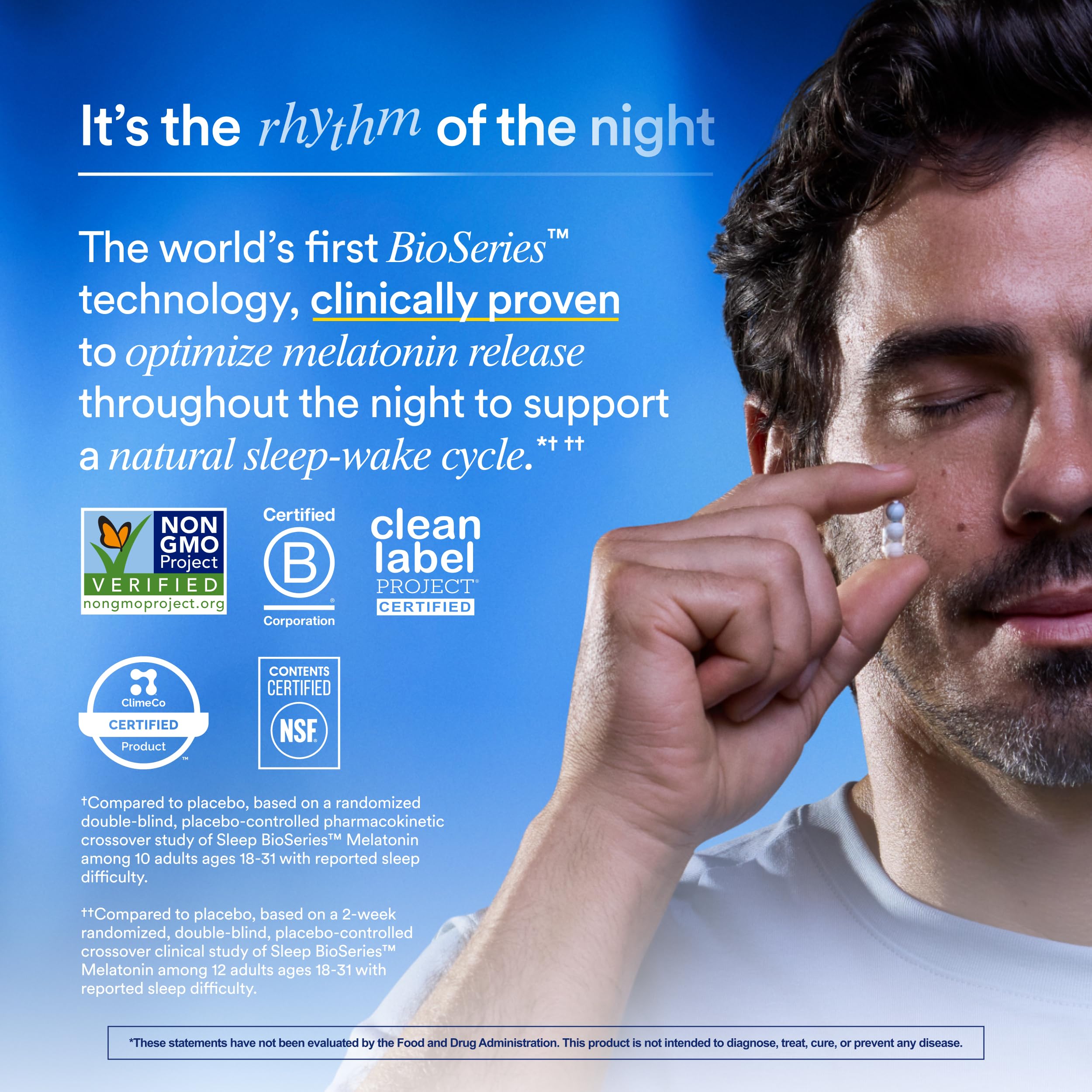 Ritual Sleep BioSeries Melatonin 18g vegan capsule side view