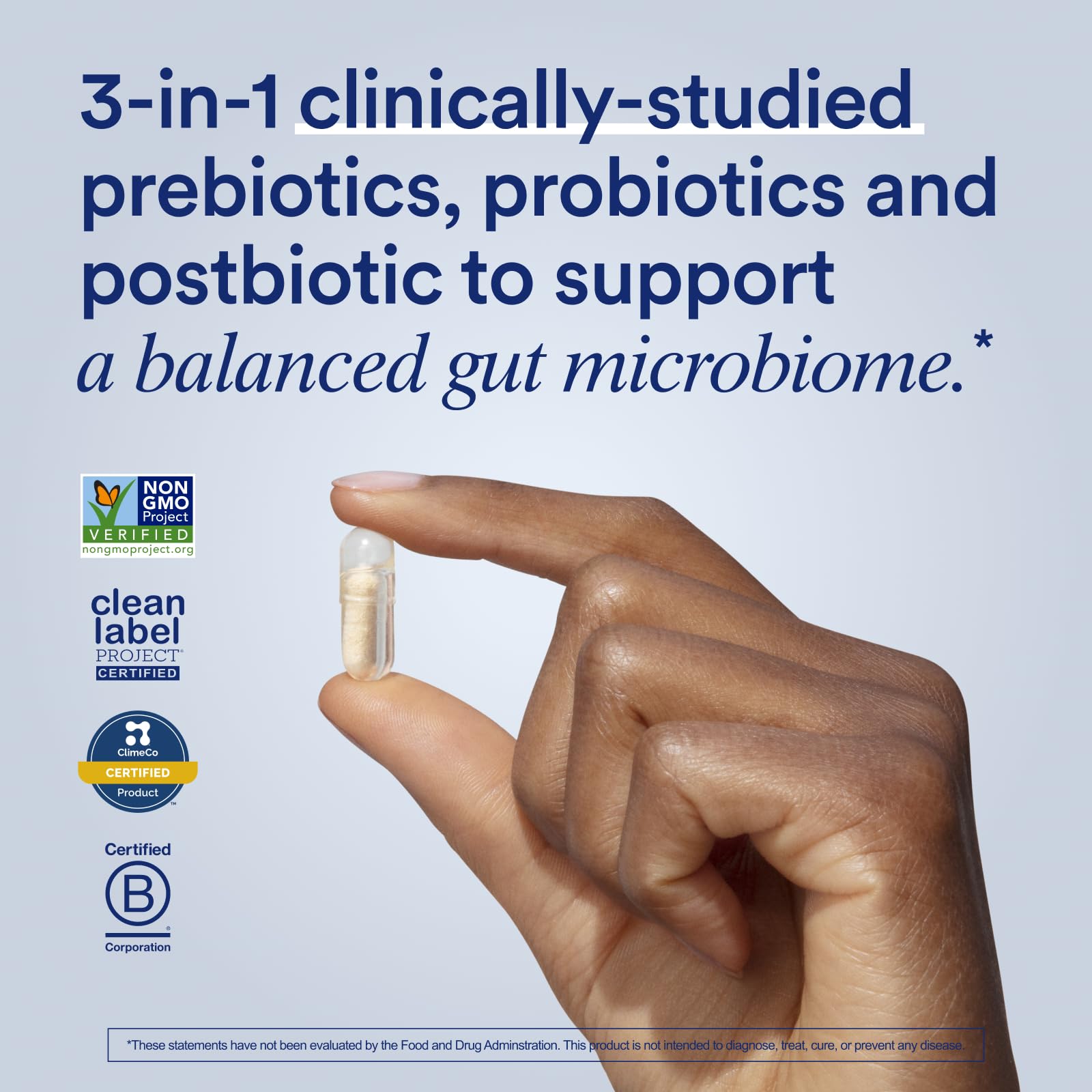 Ritual Synbiotic+ Probiotic Capsules bottle with minty tab