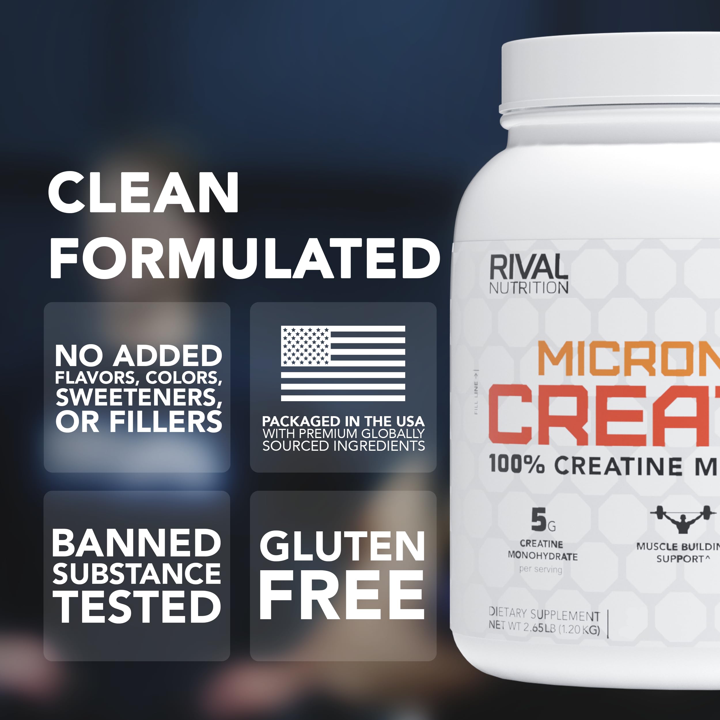 RIVAL NUTRITION Creatine Monohydrate 1361g packaging
