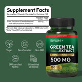 Rivium Green Tea Extract Capsules lifestyle scene with a glass of water