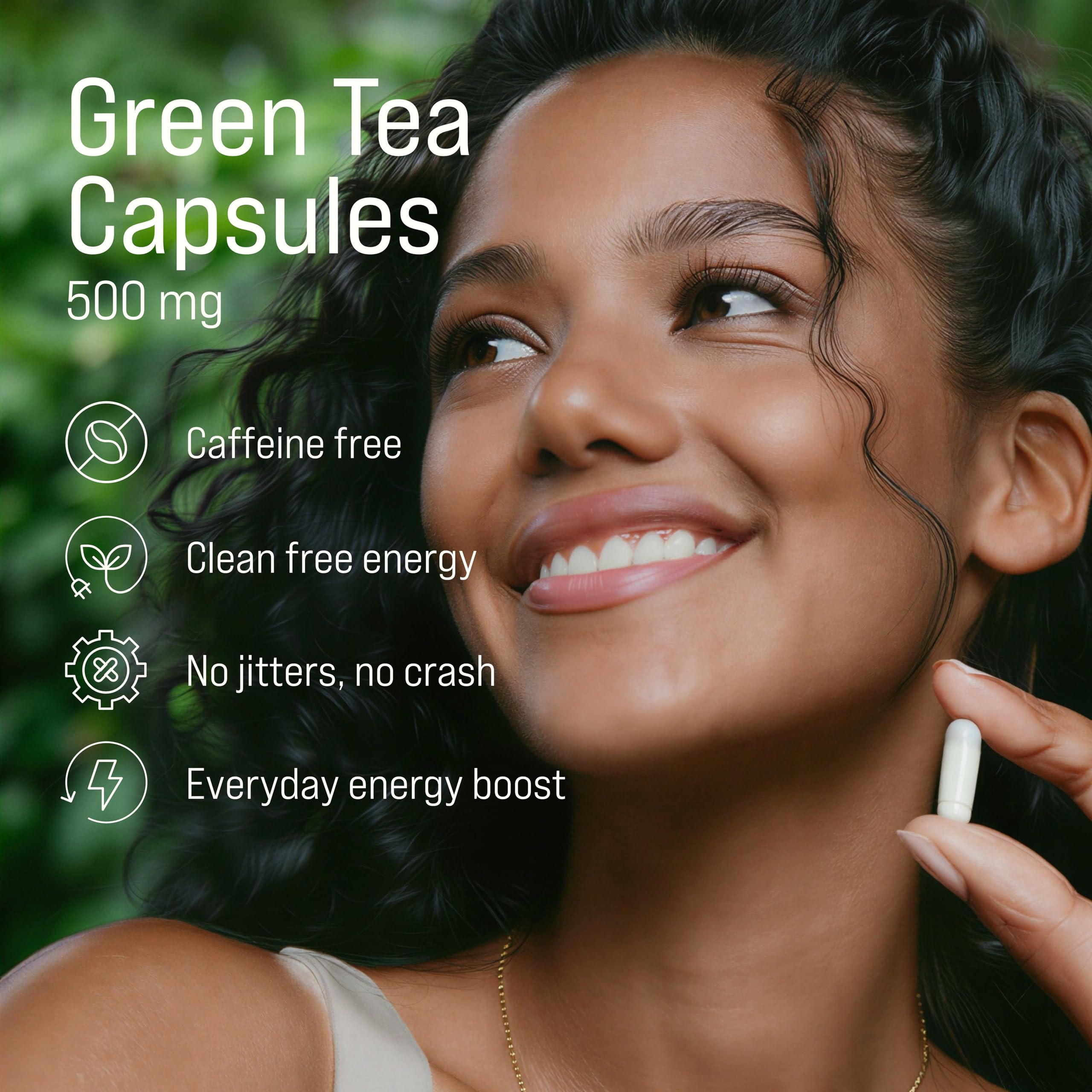 Rivium Green Tea Extract Capsules side view showing capsule details
