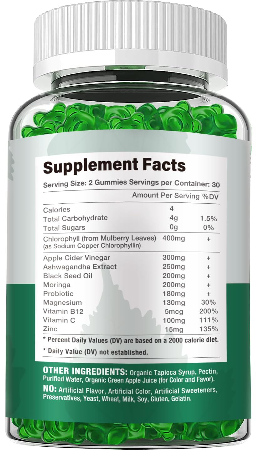 Riyuetian Chlorophyll Gummies in a bag for travel