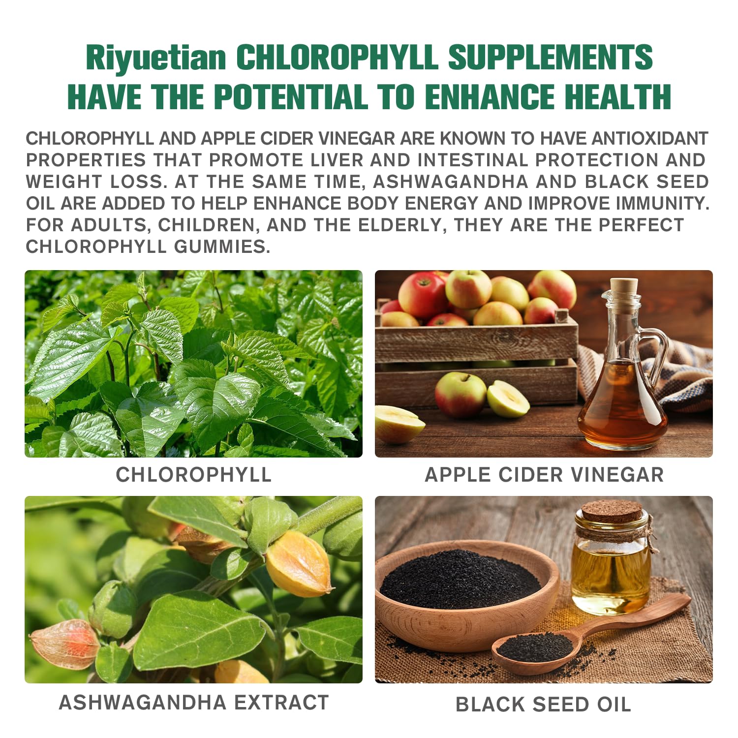 Riyuetian Chlorophyll Gummies nutritional information