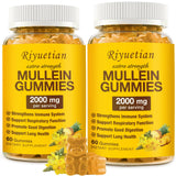 Riyuetian Mullein Leaf Gummies front view with pineapple flavour