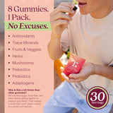 Rizz Multivitamin Gummies displayed with fruits and vegetables