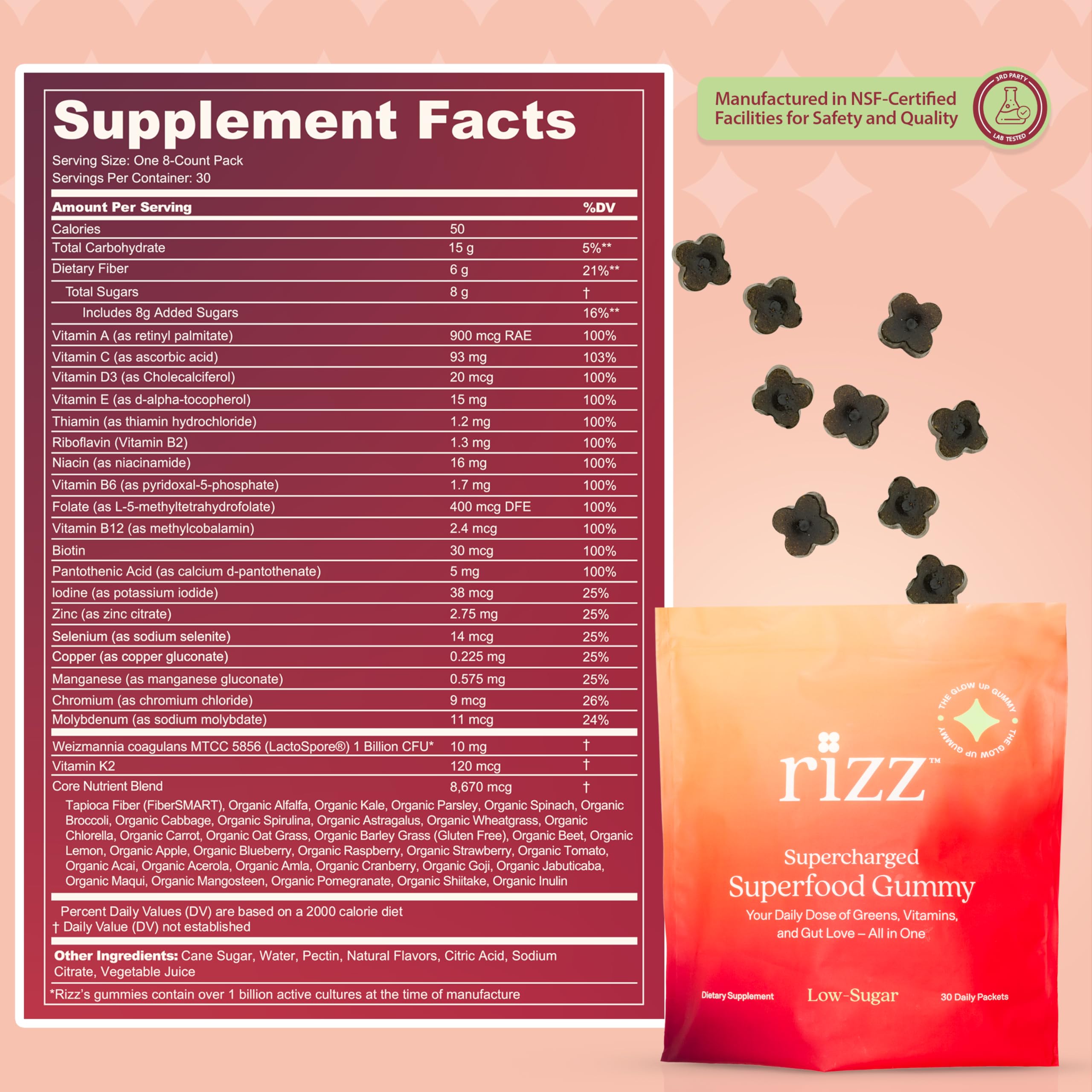 Rizz Multivitamin Gummies packaging on a kitchen counter