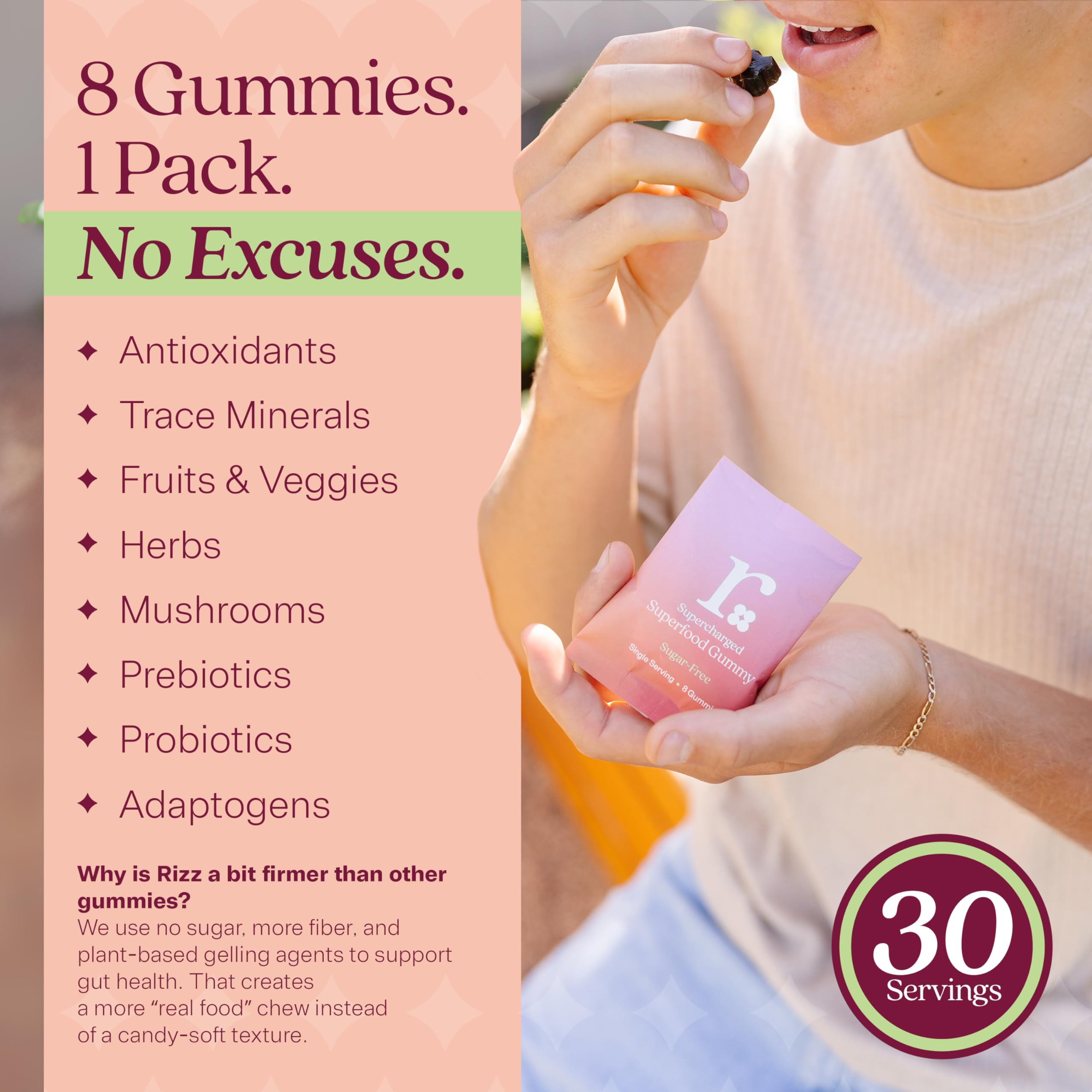 Rizz Spirulina Superfood Gummies ingredients list