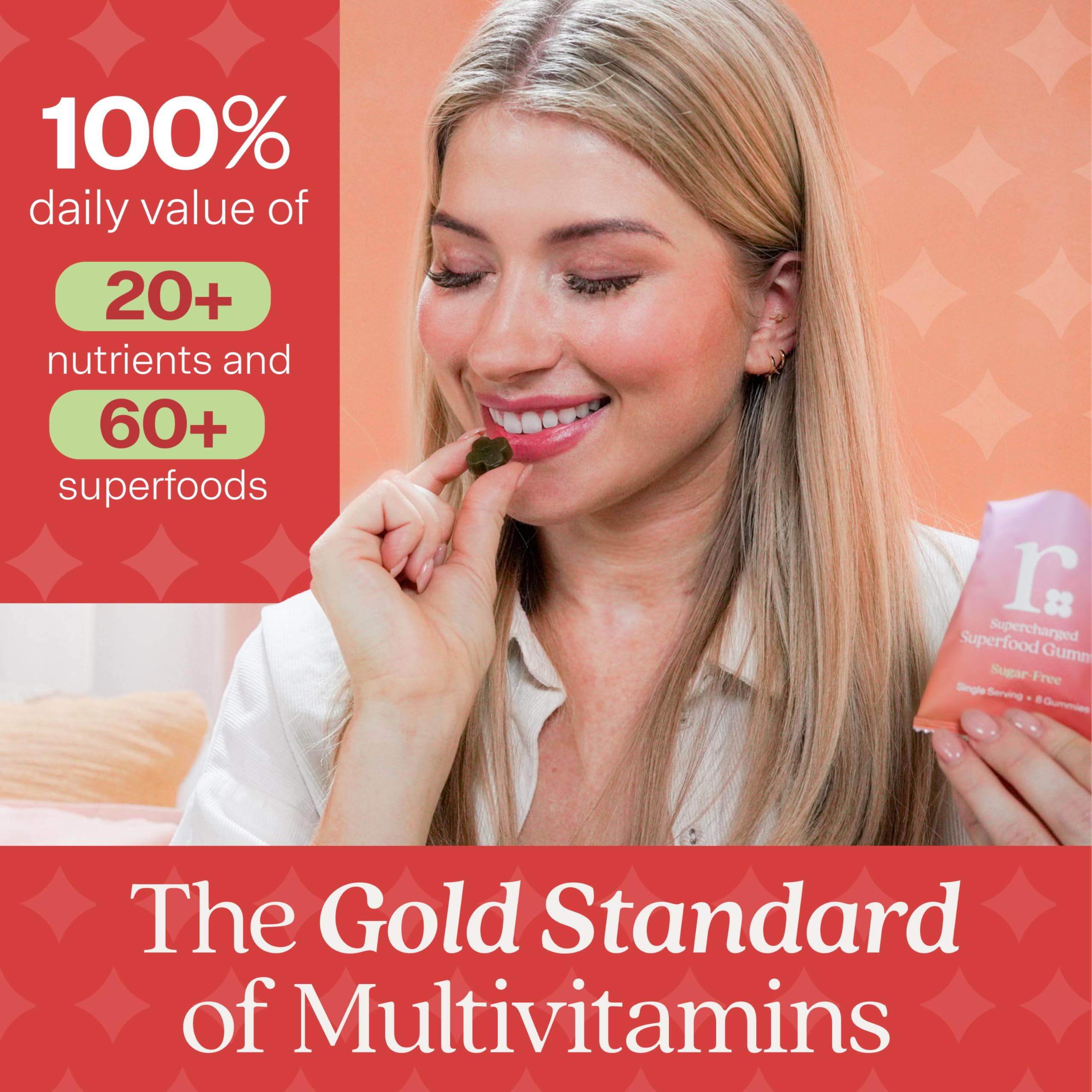 Rizz Spirulina Superfood Gummies showing gummy texture