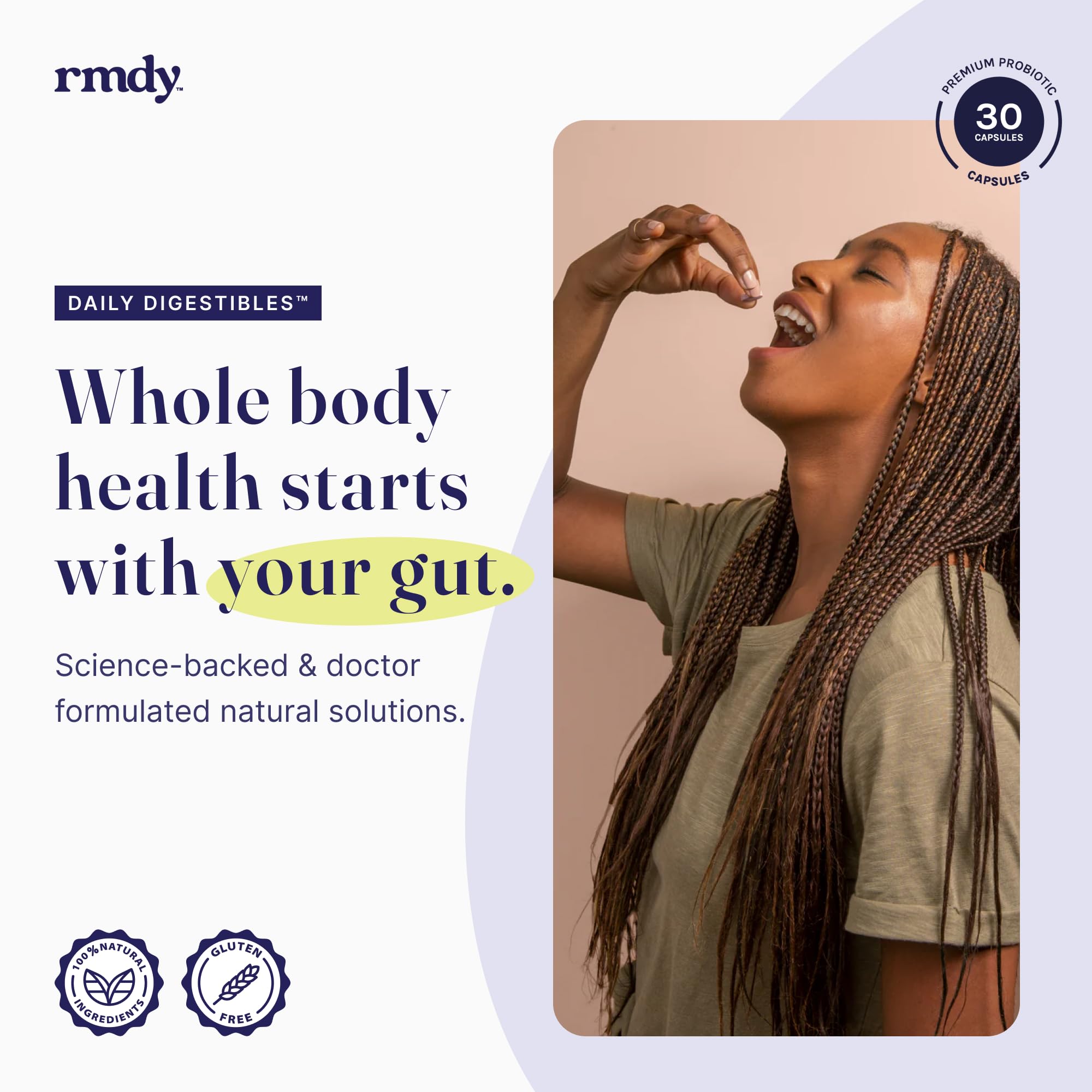 rmdy Probiotic Capsules packaging with CSP vial