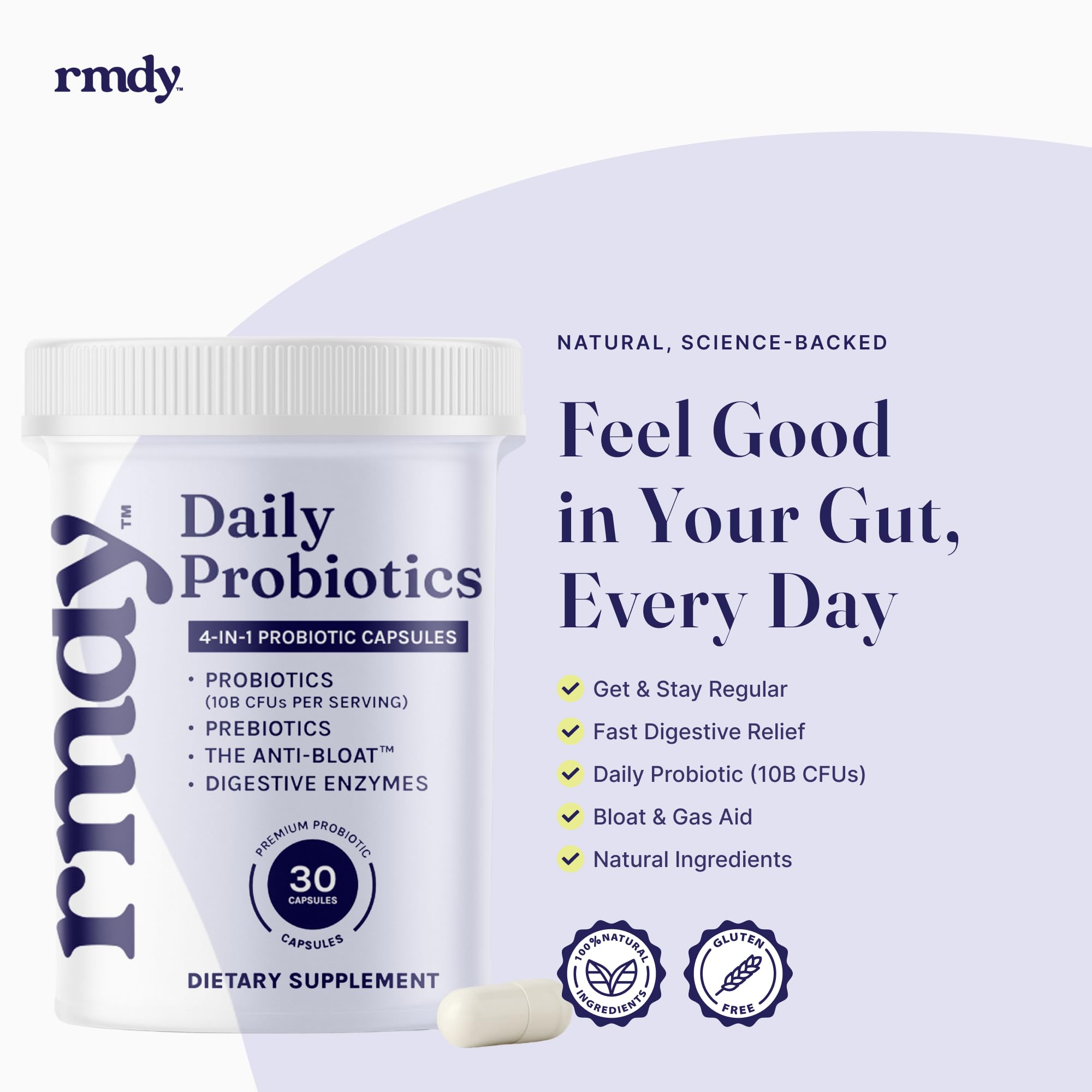 rmdy Probiotic Capsules side view