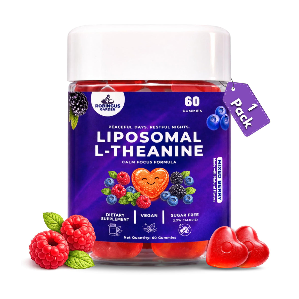 ROBINGUS GARDEN L-Theanine Gummies 400mg front view