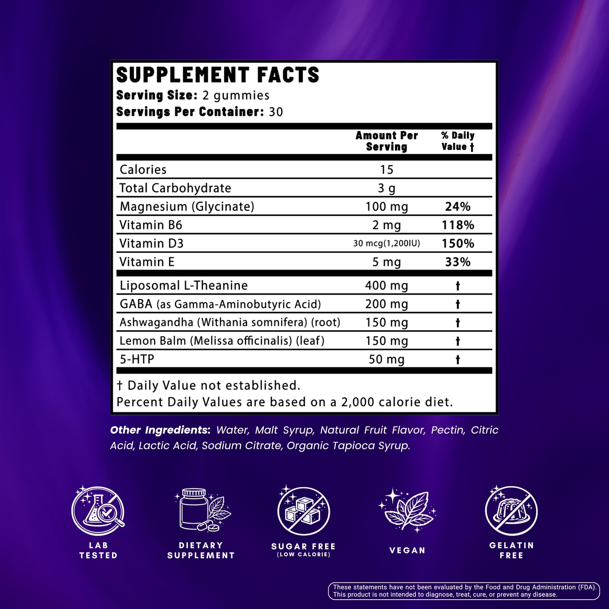 ROBINGUS GARDEN L-Theanine Gummies 400mg in hand