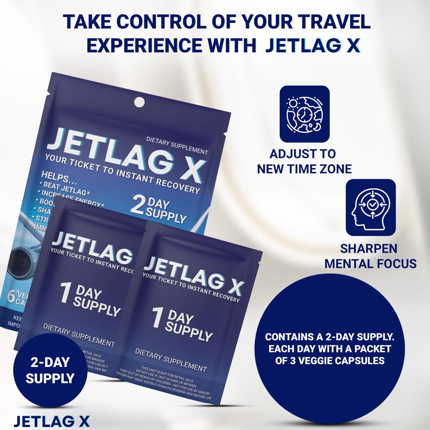ROCK SOLID JetLagX veggie capsules in a packet