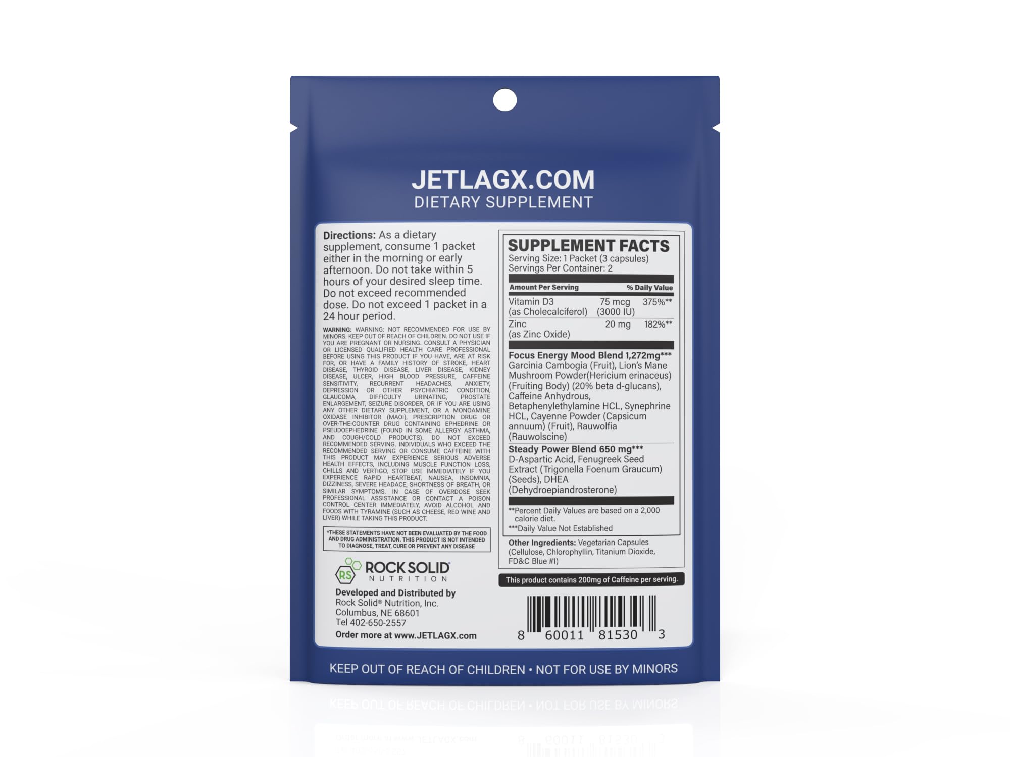 ROCK SOLID JetLagX with travel accessories