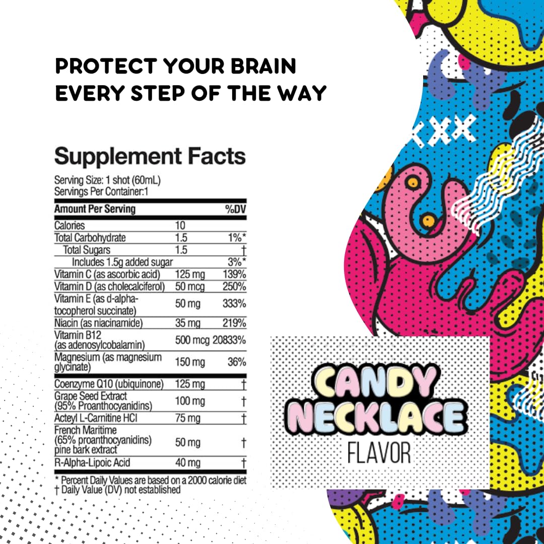 ROLLING BUDDY Rave Drink Shots back view with nutritional info